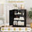Floor Storage Cabinet Modern Storage Organizer with Adjustable Shelves &2 Doors-1777896575