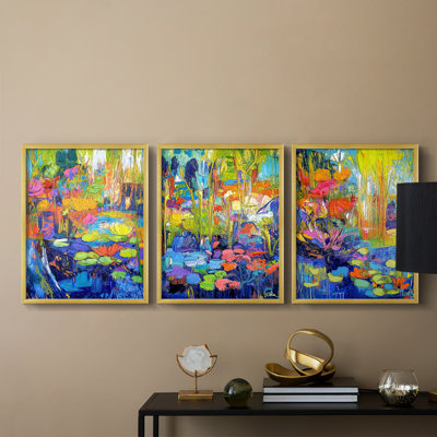 Floral Study  Series  CLXXXII  -Set Of 3 Framed Giclee Prints -Ready to Hang