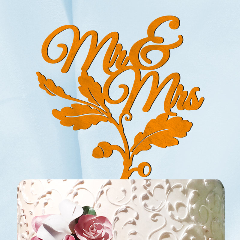 Wood Cake Topper, Copper
