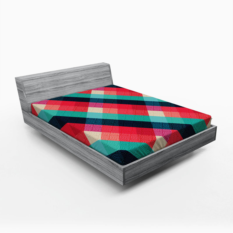 Microfiber Geometric Fitted Sheet, Full Fitted Sheet