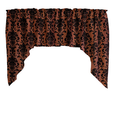 Poplin Damask Floral Swag Window Valance 58" Wide