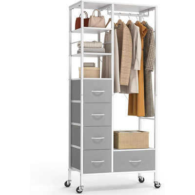 80cm Rolling Portable Wardrobe