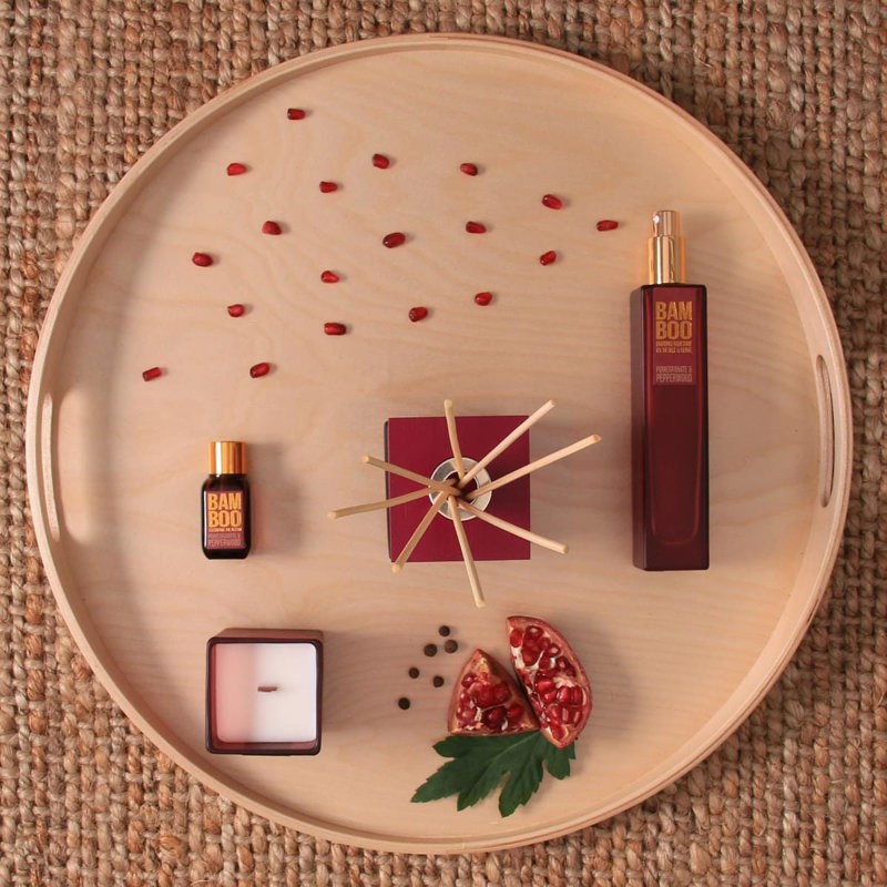 Bamboo Everyday Fruity Reed Diffusers - Pomegranate & Pepperwood, 24 cm H x 7.6 cm W x 7.6 cm D