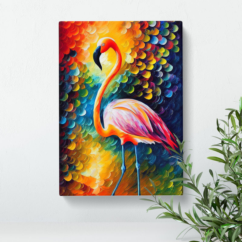 Flamingo Portrait No.1 - Wrapped Canvas, 50cm H x 35cm W x 3cm D
