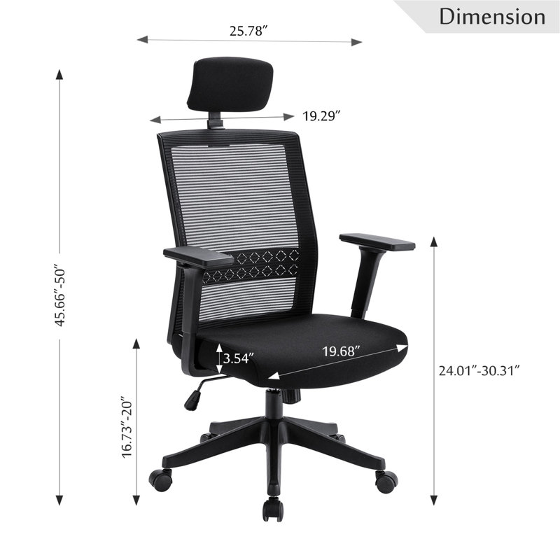Almerindo Mesh Task Chair with Headrest