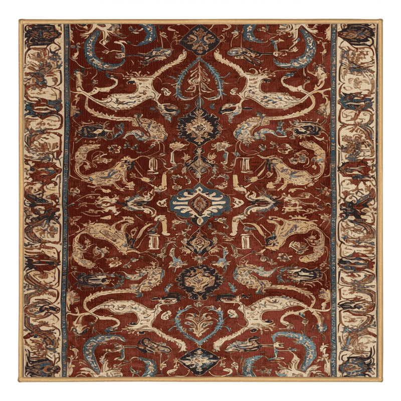 Tapis brun lavable à la machine, Carré 7 pi