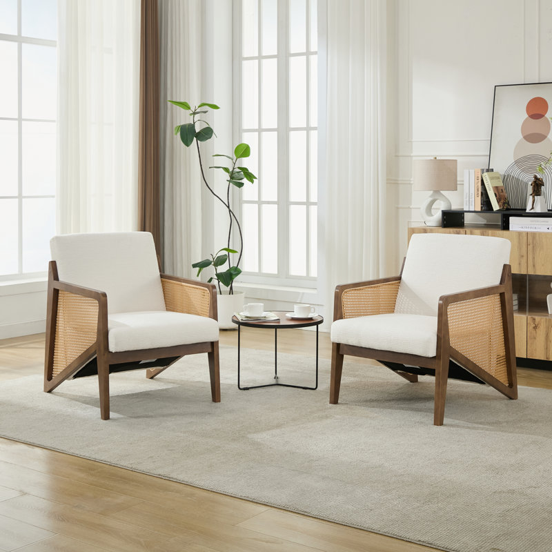 Karoll Chisara Upholstered Armchair, White, 2