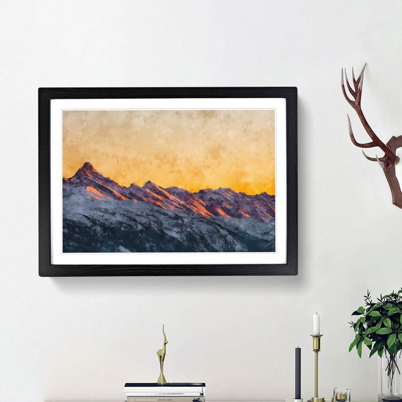 Mountain Colours - Picture Frame Painting Print, 62cm H x 87cm W x 2cm D, Black Framed