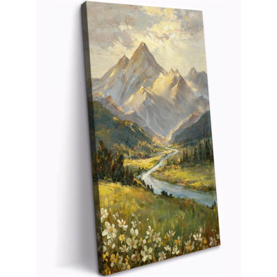 Art mural sur toile vertical, rivière de montagne verticale, grande reproduction de paysage naturel, œuvre d'art encadrée rustique pour le salon, la chambre à coucher, le bureau, la décoration moderne, prête à être suspendue, 16 po x 32 po