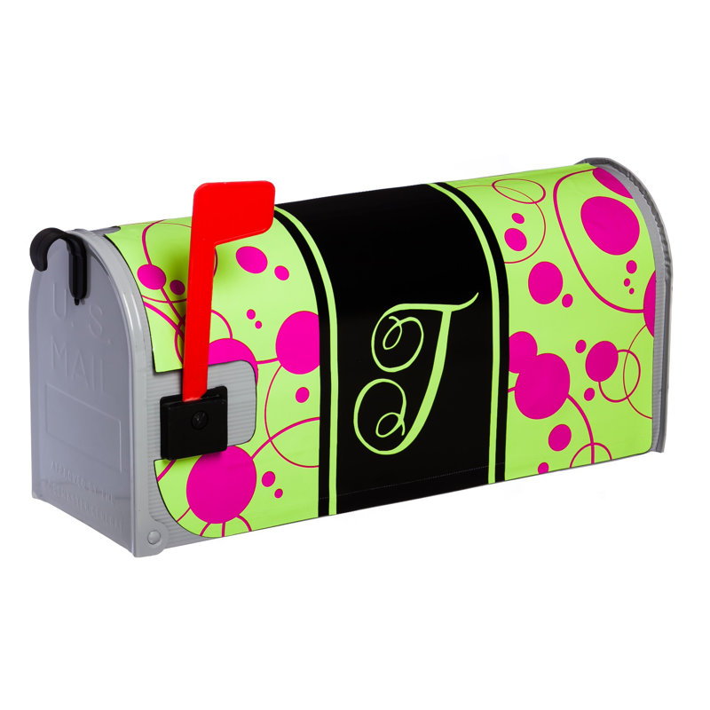 Housse de boîte aux lettres à monogramme magnétique pois dot, T