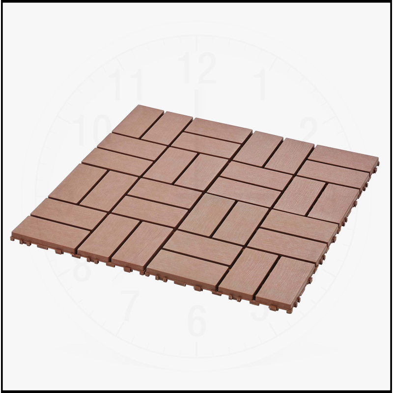 Carreaux de terrasse polyvalents et emboîtables pour une utilisation extérieure et intérieure, rehaussant tout espace., Brun