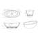 65"L x 29.5"W x 21.7"H Solid Surface Freestanding Oval Tub with Overflow and Drain