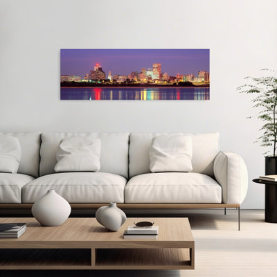 Dusk Memphis Tennessee USA by Richard Sisk - Wrapped Canvas Panoramic Print