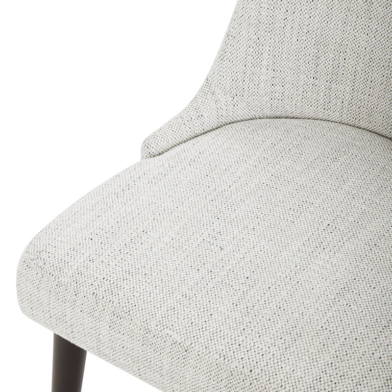 Chaise d'appoint rembourrée en bois massif Bremment, Ivoire