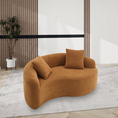 Full Sponge Chenille Curved Compression Double Sofa
