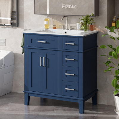 30" Single Bathroom Vanity With Ceramic Top