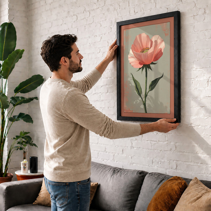 Delicate Bloom Botanical - Framed Print, A4 - 29.7 x 21.0 cm, Oak