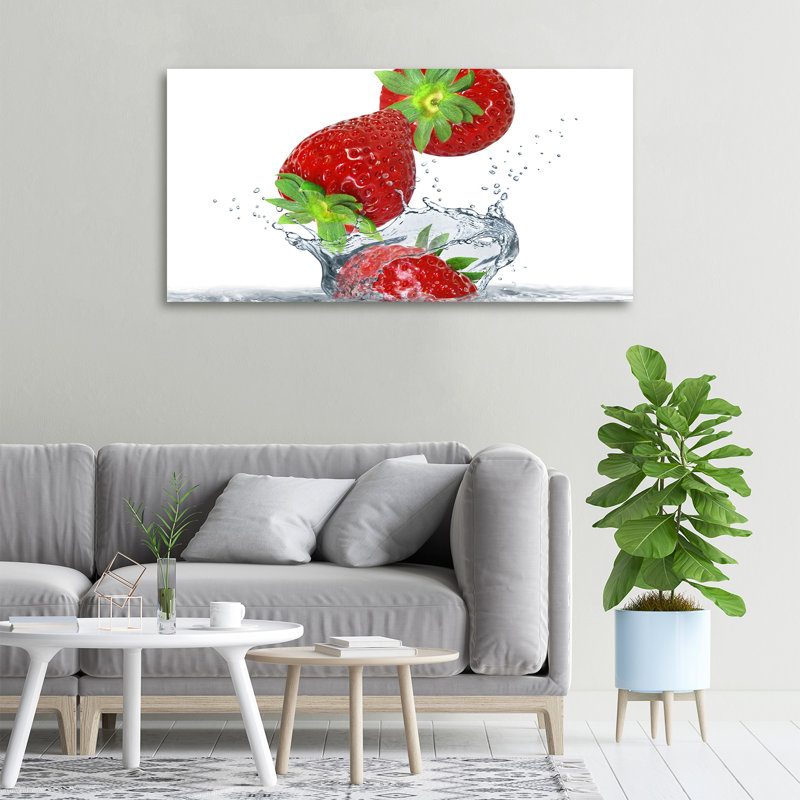 Falling Strawberries - Wrapped Canvas Print