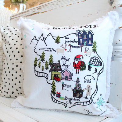 North Pole North Pole Cotton Throw Pillow