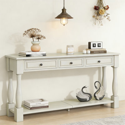 Console de 63 po de long avec tiroirs et tablette