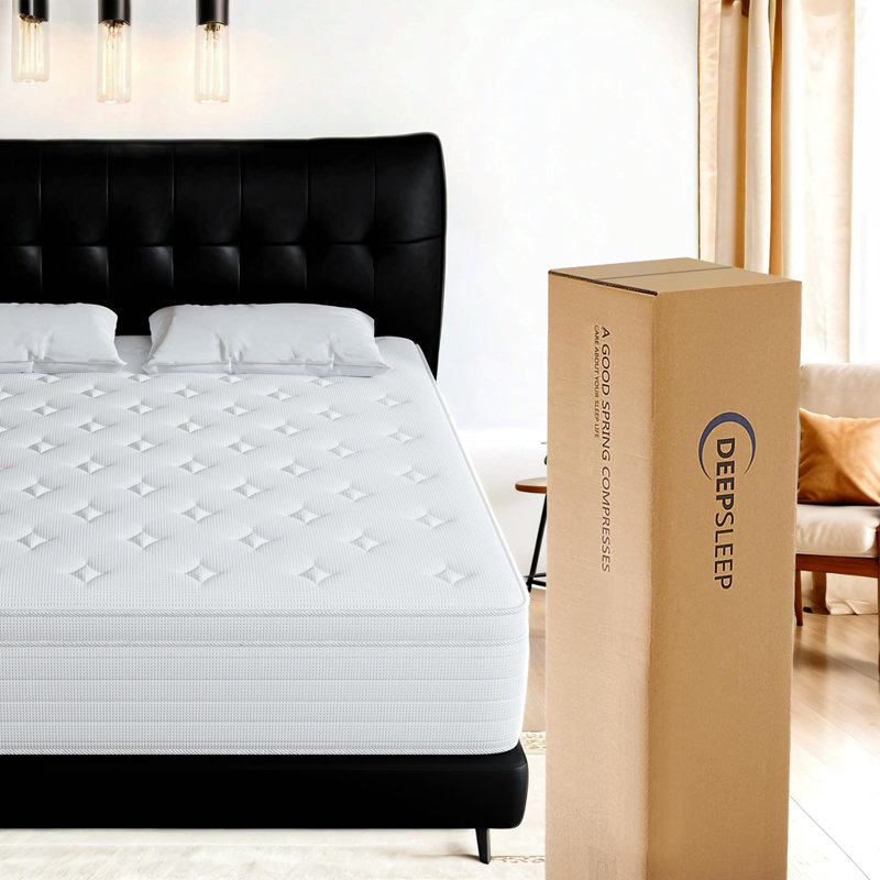 Matelas Matelas en mousse viscoélastique gélifiée de 12 pouces dans une boîte Support de bord solide avec ressorts ensachés individuellement Matelas hybride mi-ferme Certifié Certipur-us Blanc