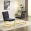 2 chaises de salle à manger - style moderne, velours, base à finition dorée, base sans chaises