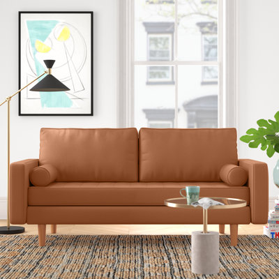 Cohrs 69" Mid Century Upholstered Square Arm Sofa by Mercury Row