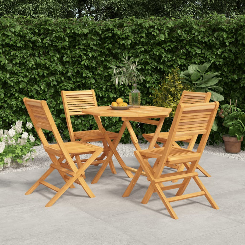 Jayton Octagonal 5 - Piece 4 - Person 85Cm L Teak Outdoor Table Set