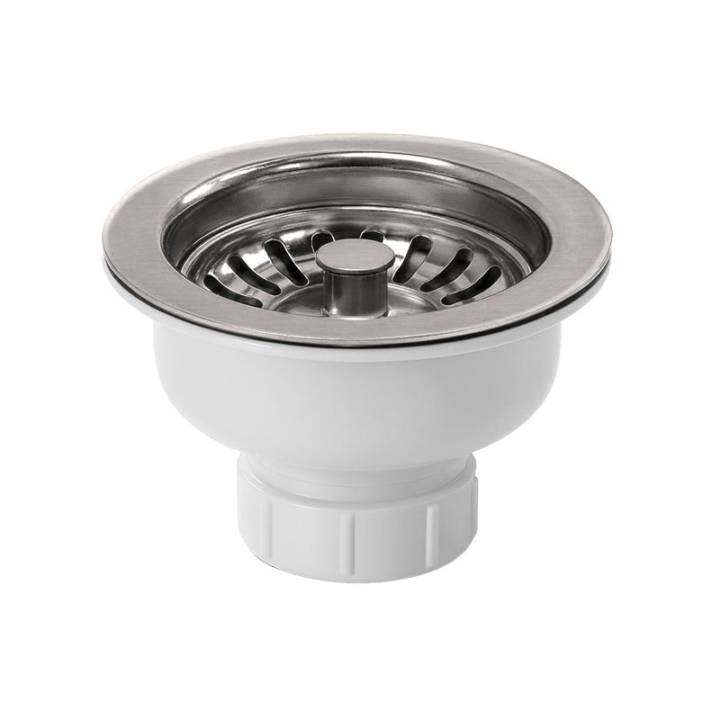 Whitehaus 3-1/2" Basket strainer for Standard and Deep Fireclay Sinks, Brushed Nickel