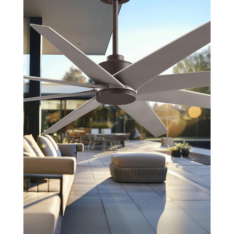 Ariella - Eight Blade Ceiling Fan - Brushed Brass Finish - Matte Black Blades, Brushed Nickel, Textured Bronze