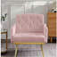 Élégant fauteuil en velours rose avec pieds en métal brillant 4 - résistant à l'épreuve du temps