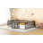 Queen Size Metal Floor Bed Frame With Fence And Door, Black-222715377-222715380