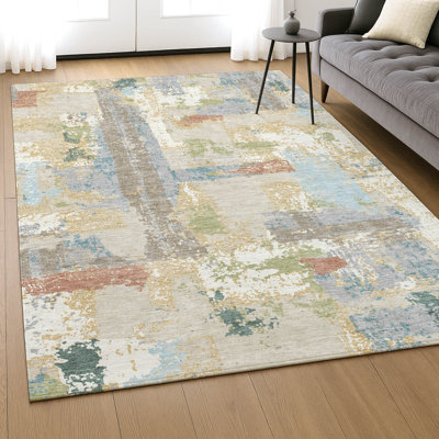 Premium Machine Washable Mayfield AMF2212 abstract Rug