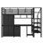 Metal Loft Bed With table set and wardrobe, Full, Black