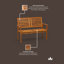 NAPOLI 2 Seater Bench 120x60x96cm