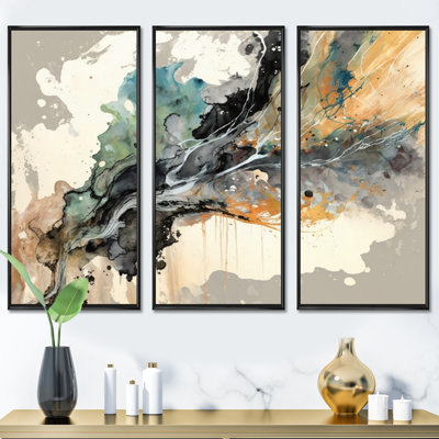 «Jazz Rhythms in Shades of Grey IV», reproduction sur toile 3 pièces