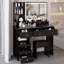 Ensemble de meuble-lavabo de 41 po avec commode gauche et tabouret rembourré-867699276