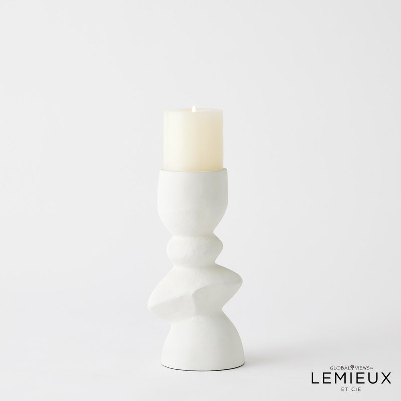 Pradier Candle Holder-White-Med