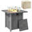 Square Propane Smokeless Fire Pit Table with Hidden Fuel Tank