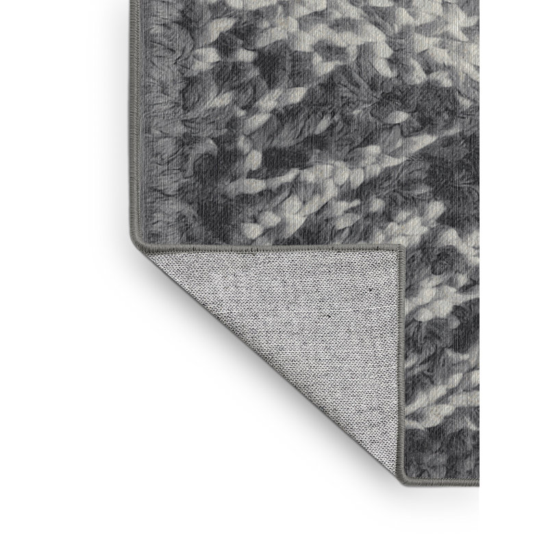 Tapis gris lavable à la machine, Carré 6 pi