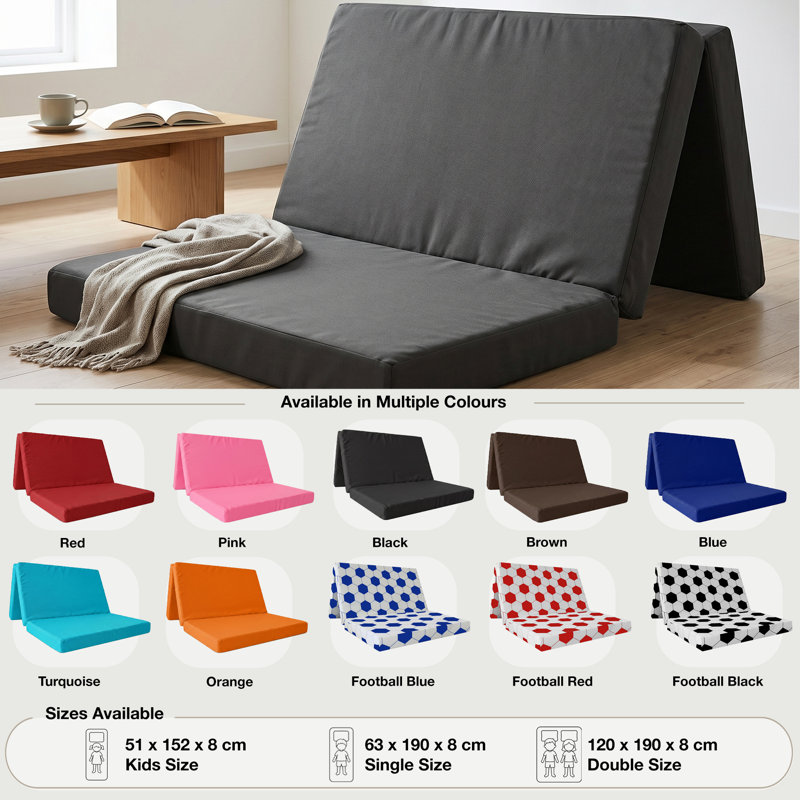 Dull UK Small Double - DE 120 X 190 Cm Symple Stuff Foam Mattress, Black/White