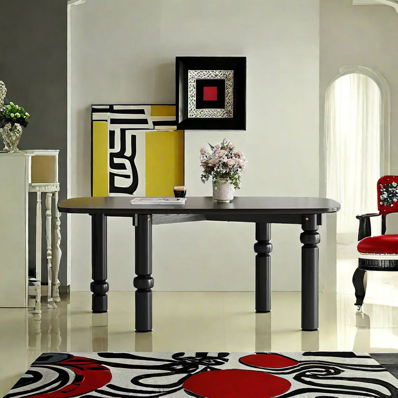 Azareth Solid Wood Base Dining Table, 29.5"H x 55.1"L x 31.5"W