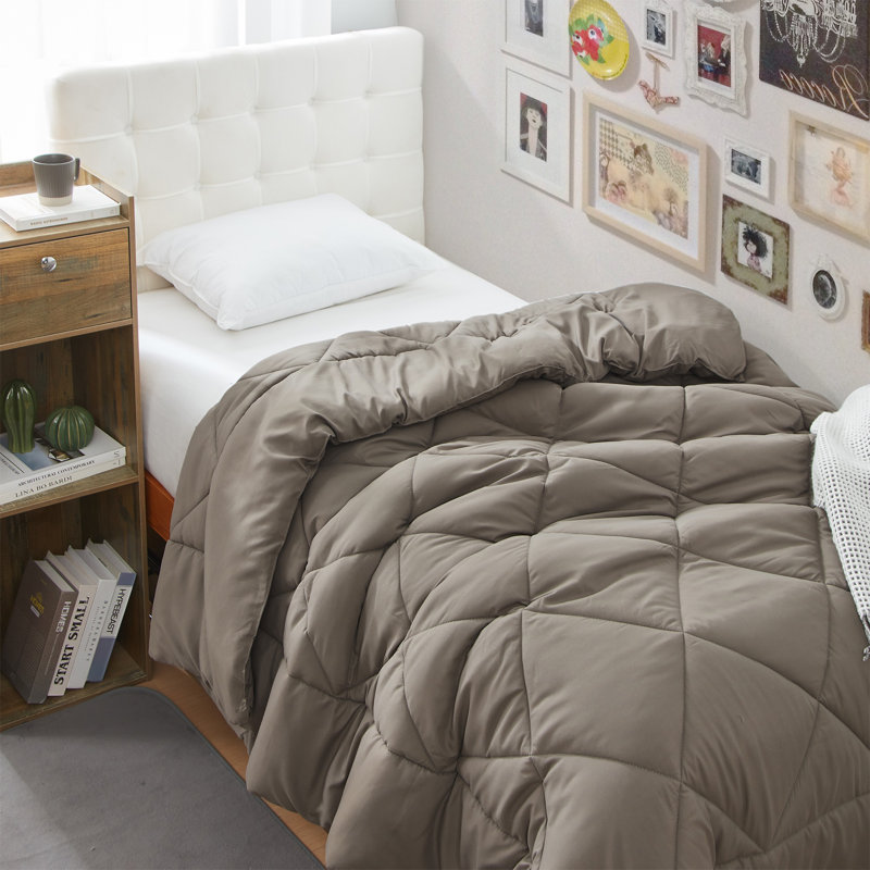 Édredon réversible pour lit simple TG, Brun foncé