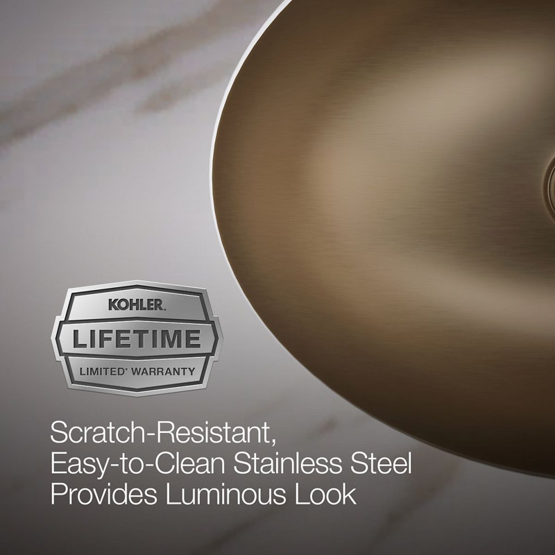 Rhythm Metal Oval Undermount Bathroom Sink, Satin Bronze
