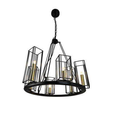 Lustre circulaire 6 lumières noir