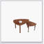 Table basse rotative moderne à 360 degrés, pieds en bois massif, assemblage facile, parfait pour les petits appartements et les salons