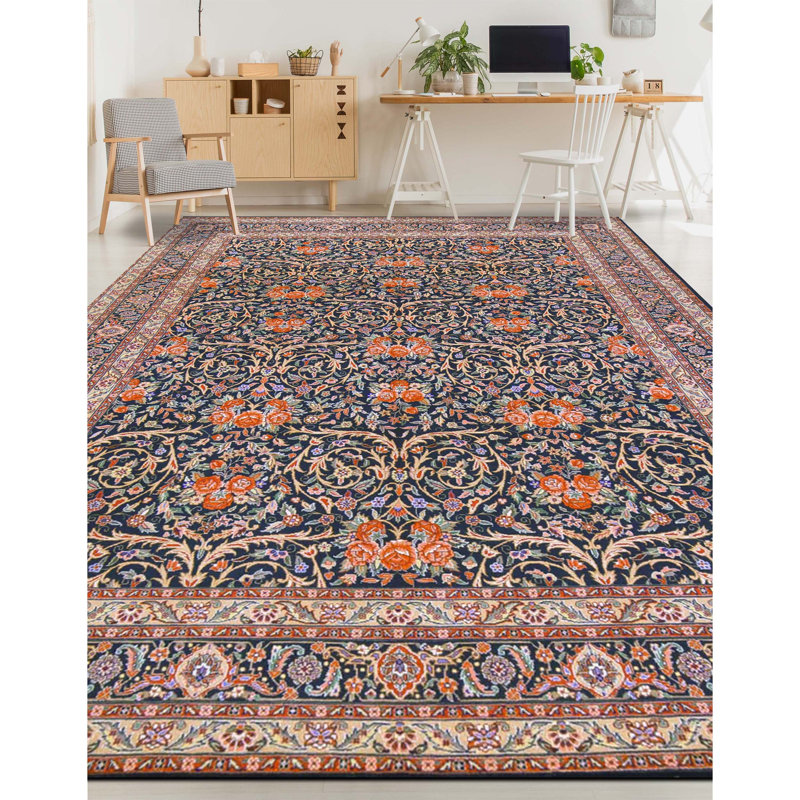 Hand Knotted Wool Oriental Area Rug in Green