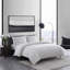 Simple Gray Standard Cotton Reversible 3 Piece Duvet Cover Set-114423080