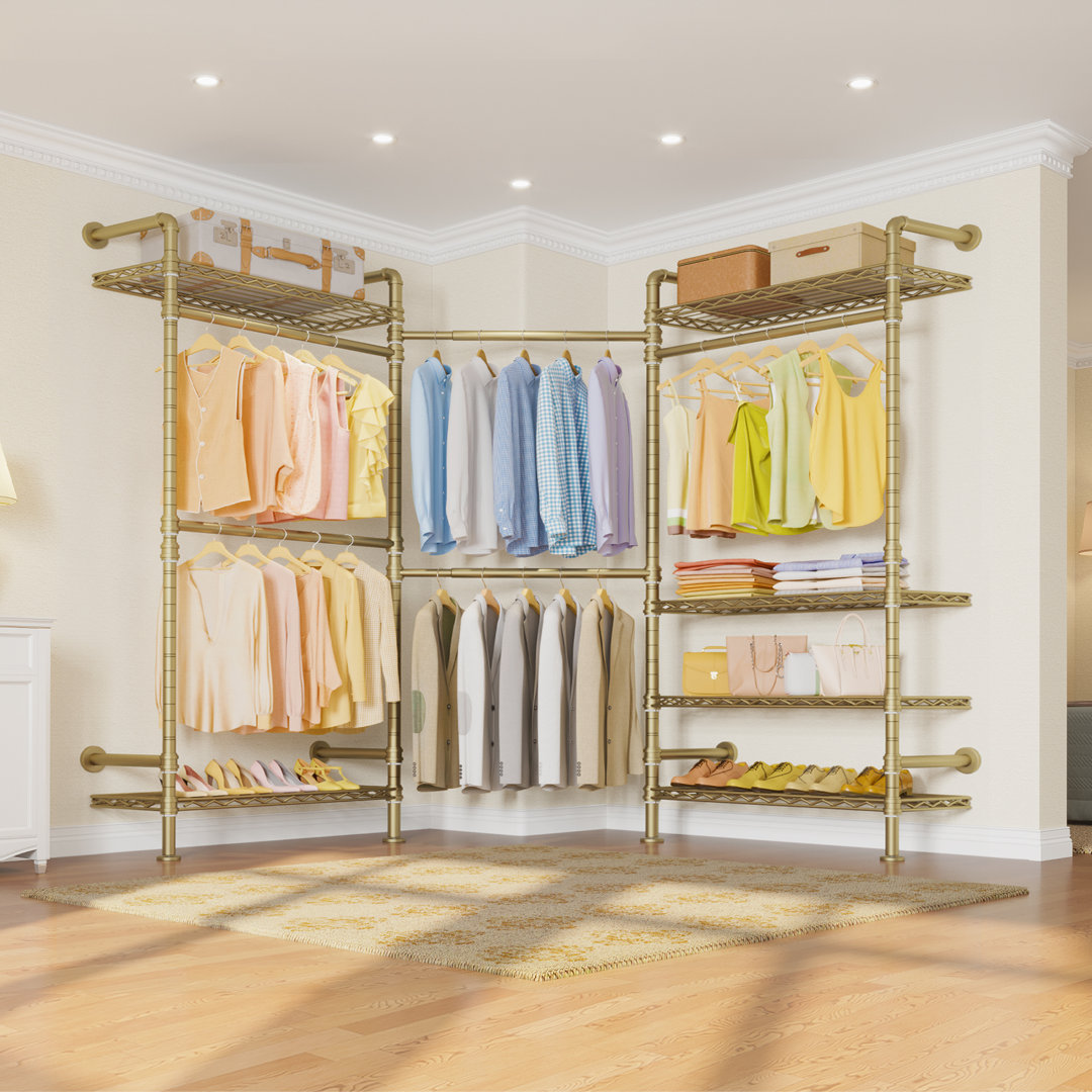 Timate L3 Expandable 4'6"-5'5" Wall Mounted Clothes Rack, Pipe Closet Garment Rack Timate