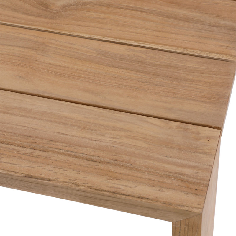 Zahara 57" Outdoor Teak Wood Coffee Table, Natural